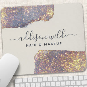 Irisierendes Lila Gold Glam Glitter Mousepad