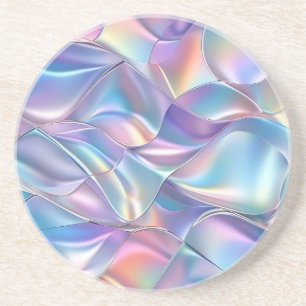 Irisierendes Metallisches 6 Geometrisches Getränkeuntersetzer