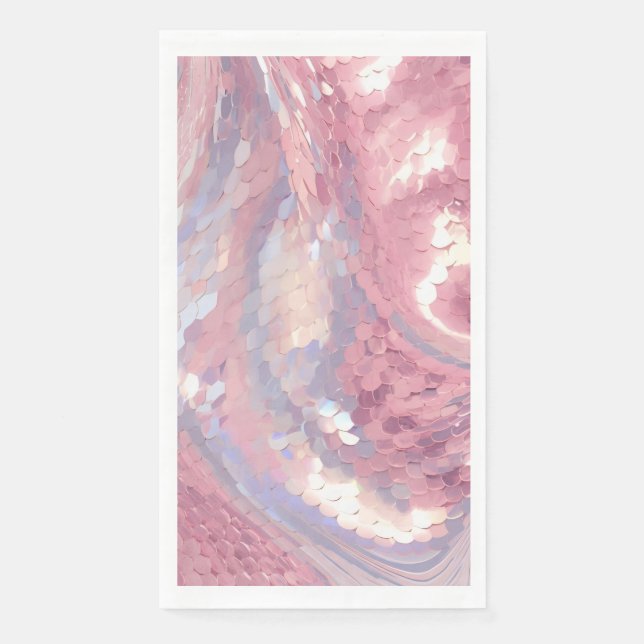 Irisierendes Rosa und Lila Paillette Serviette (Vorderseite)