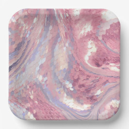 Irisierendes Rosa und Lila Pappteller