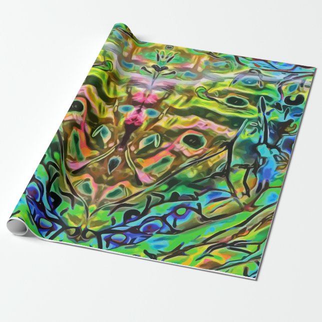 Irisierter Abalone-Schmetterling Blick Meer-Musche Geschenkpapier (Ungerollt)