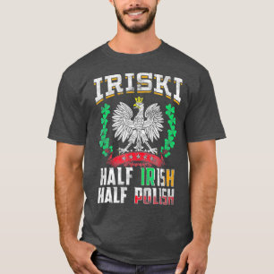 Iriski Halb-Ire Halb-Pole Shamrocks T-Shirt