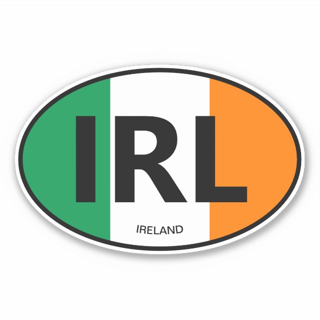 IRL-Ländercode Irish flagge oval vinylcar Aufkleber (Vorderseite)