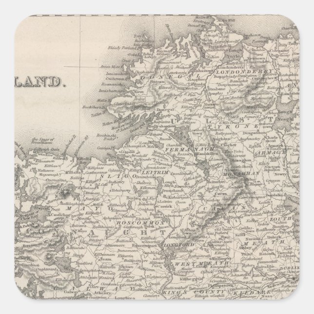 Irland 14 quadratischer aufkleber (Vorderseite)