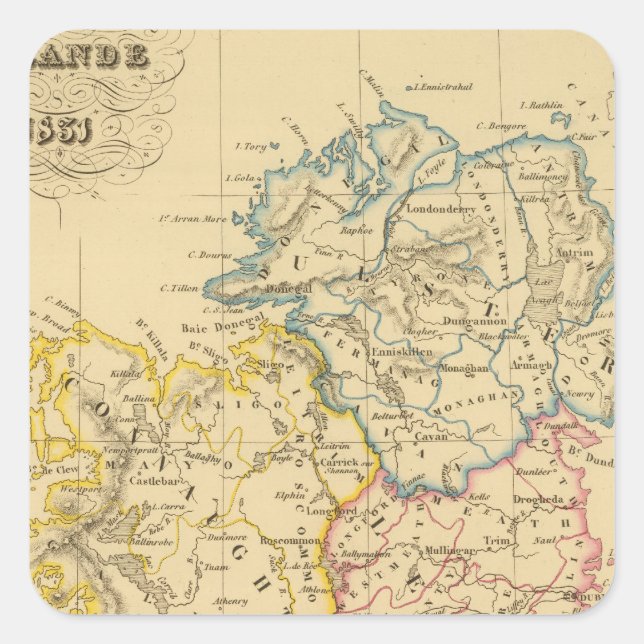 Irland 5 quadratischer aufkleber (Vorderseite)