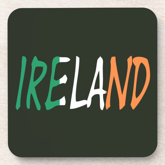 Irland an der Küste unter irischer Flagge Getränkeuntersetzer (Vorderseite)