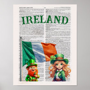 IRLAND — Art der Wörterbuchseite Poster