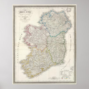 Irland Atlas-Karte Poster
