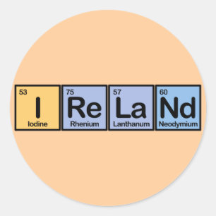 Irland aus Elementen Runder Aufkleber