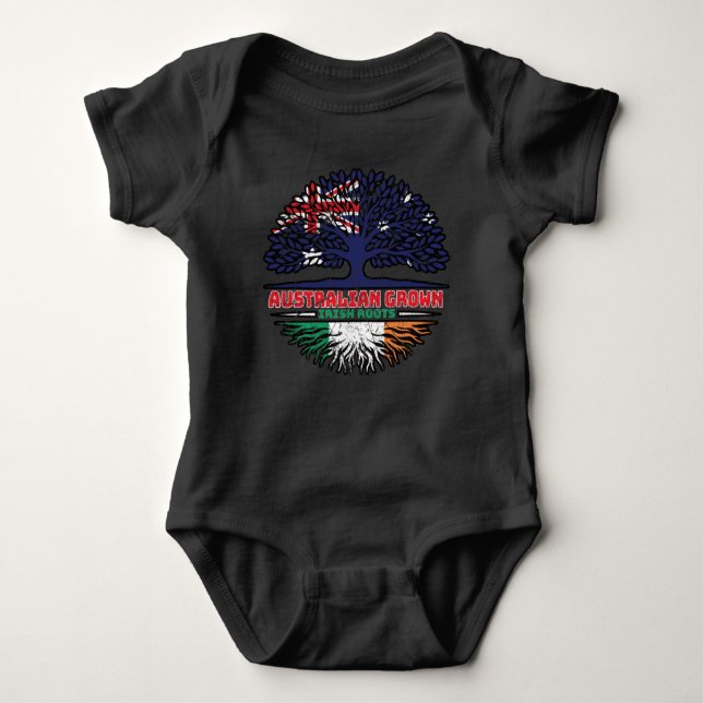 Irland - Australisches Tree Roots-Flag Baby Strampler (Vorderseite)