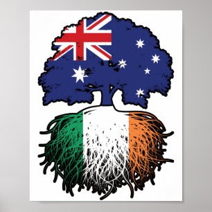 Irland - Australisches Tree Roots-Flag Poster