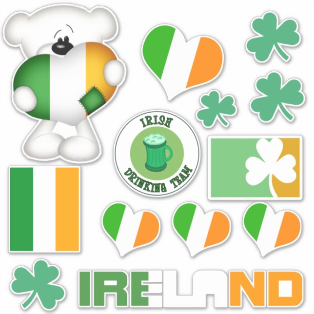 Irland - Auswahl Aufkleber (Vorderseite)