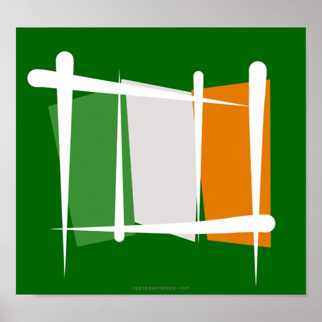 Irland - Brandflagge Poster (Vorne)