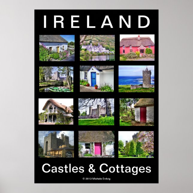 IRLAND Burgen und Hütten Poster (Vorne)