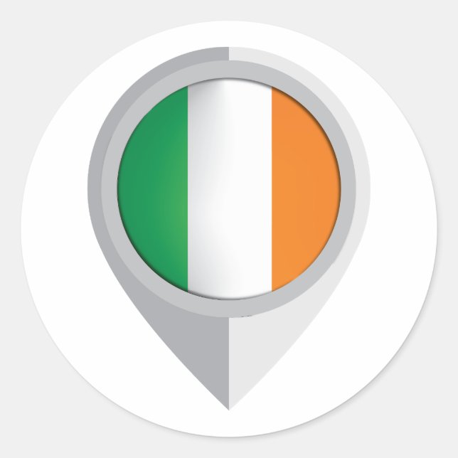 Irland Button Location Flag Runder Aufkleber (Vorderseite)