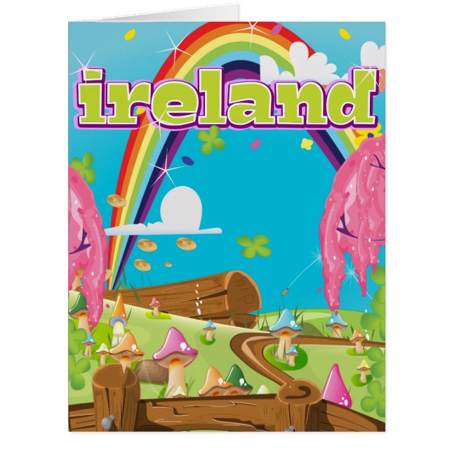 Irland Cartoon Travel Print. (Vorderseite)