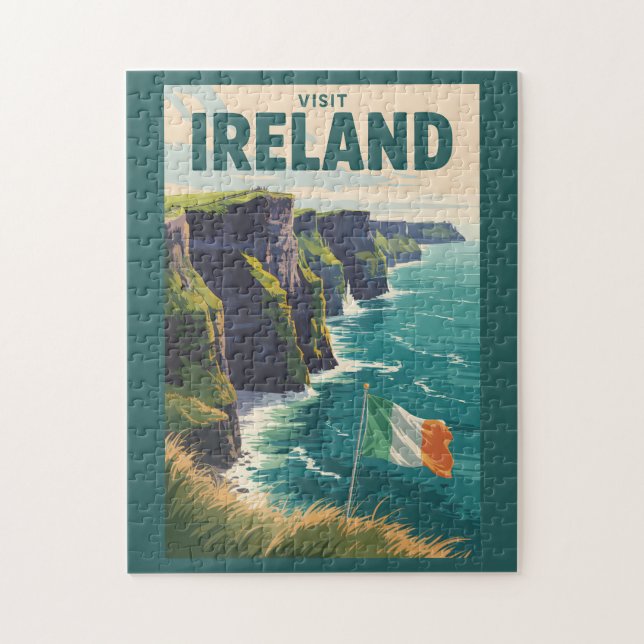 Irland Cliffs of Moher Illustration Reise Kunst (Vertikal)