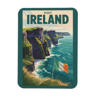 Irland Cliffs of Moher Illustration Reise Kunst Magnet