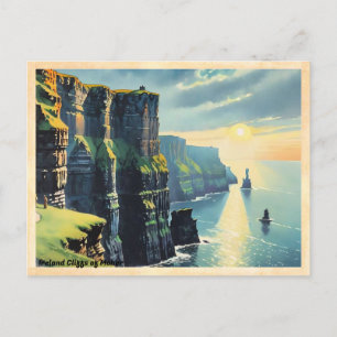 Irland Cliffs of Moher Vintage Postkarte