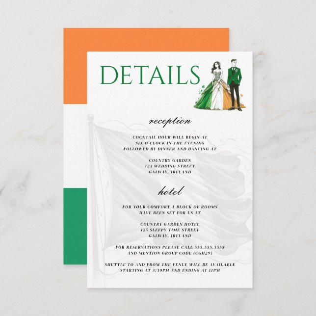 Irland Couple Begleitkarte (Vorne/Hinten)