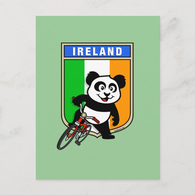 Irland Cycling Panda Postkarte (Vorderseite)