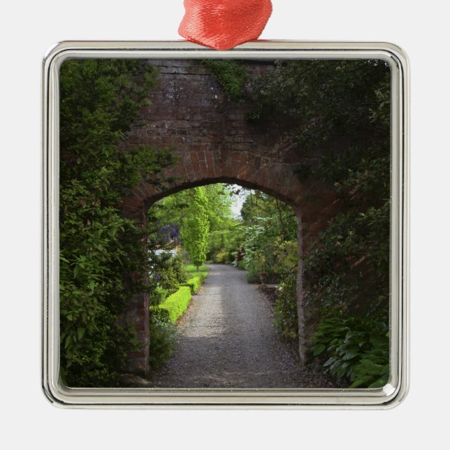 Irland, das Schloss Dromoland sehr grün Silbernes Ornament (Vorne)