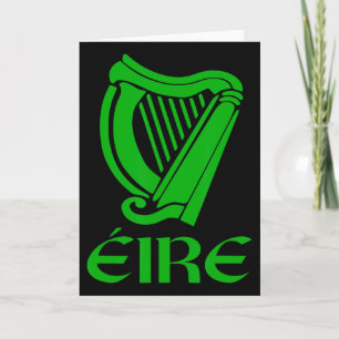 Irland Eire Eireann irischer Stolz Gälische Harfe  Karte