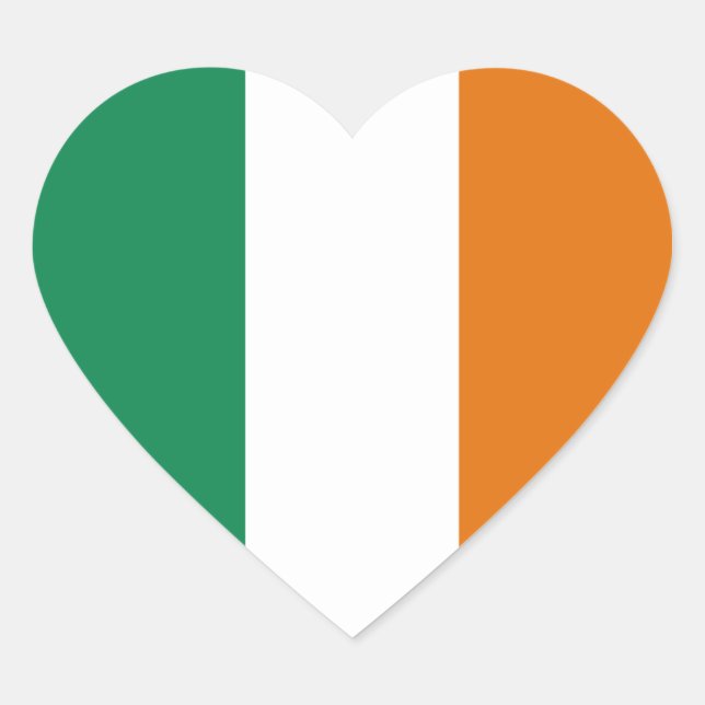 Irland Flag Heftsticker Herz-Aufkleber (Vorderseite)