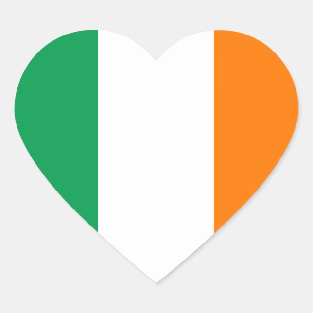 Irland Flag Heftsticker Herz-Aufkleber (Vorderseite)