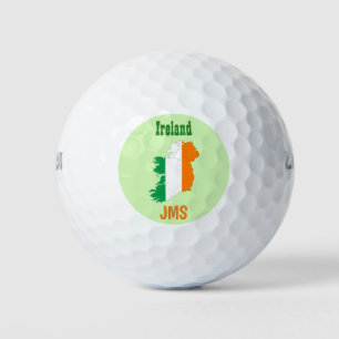 Irland Flag Map Custom Monogram Golfball