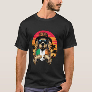 Irland Flagge Hund Sonnenuntergang Herz Irische Wu T-Shirt