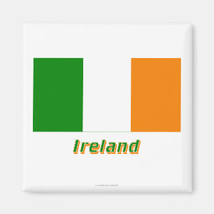 Irland-Flagge mit Namen Magnet