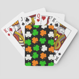 Irland Flagge Papercut Clovers Black Playing Cards Spielkarten