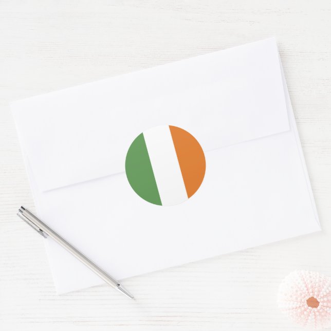 Irland-Flagge Runder Aufkleber (Umschlag)