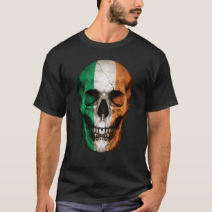 Irland Flagge Skull Irish Roots Proud Patriotic T-Shirt