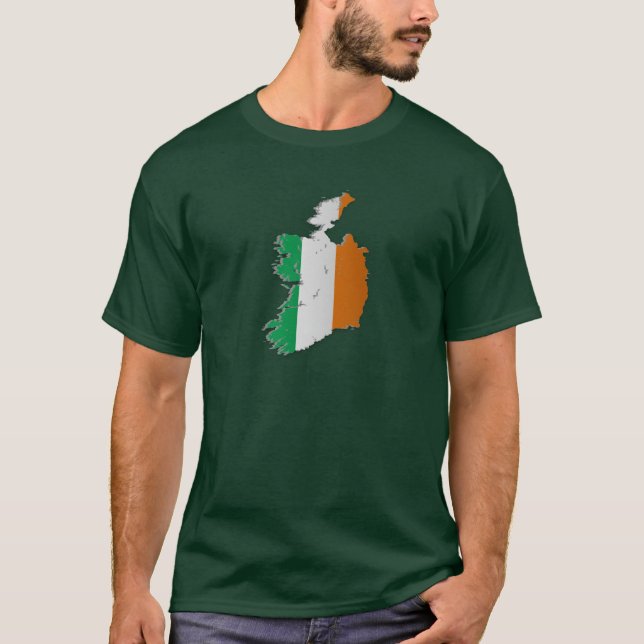 Irland-Flaggen-Karte T-Shirt (Vorderseite)