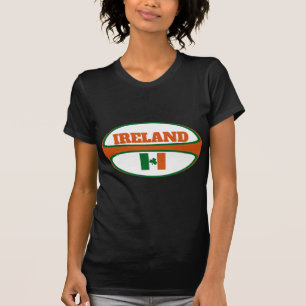 Irland-Flaggen-Rugbyball T-Shirt