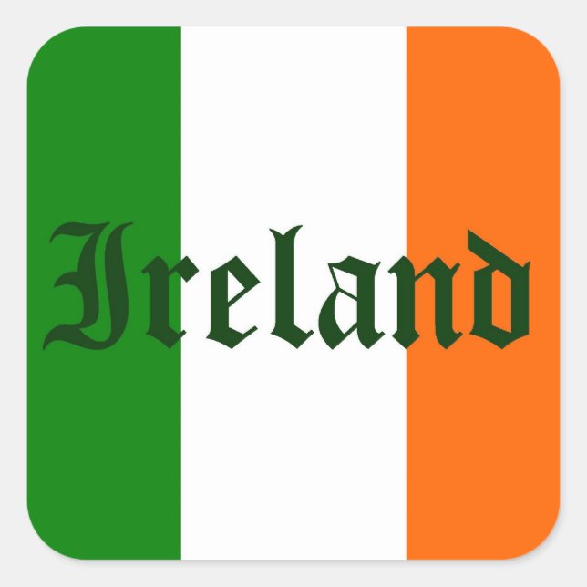 Irland Flaggenaufkleber Quadratischer Aufkleber (Vorderseite)