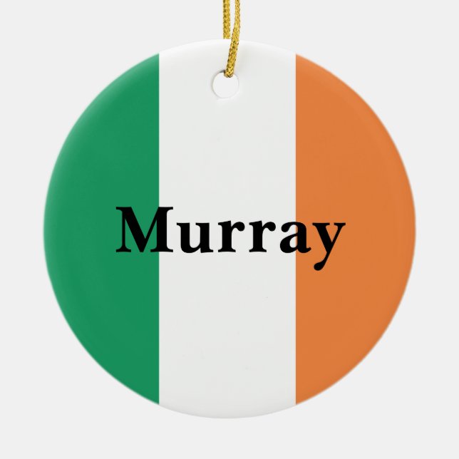 Irland Flaggenfarben Irischer Nachname Benutzerdef Keramik Ornament (Vorne)