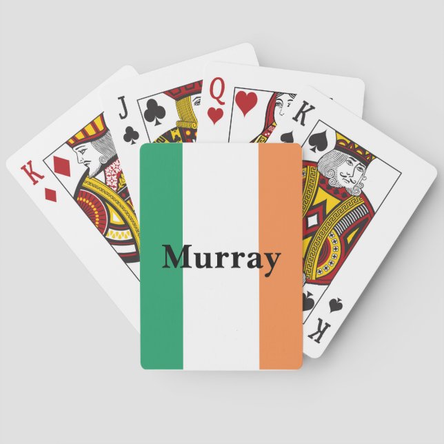 Irland Flaggenfarben Irischer Nachname Benutzerdef Spielkarten (Rückseite)