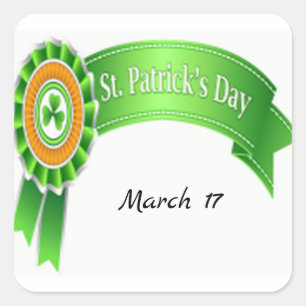 Irland Flaggenfarben St. Patricks Day rosette Quadratischer Aufkleber
