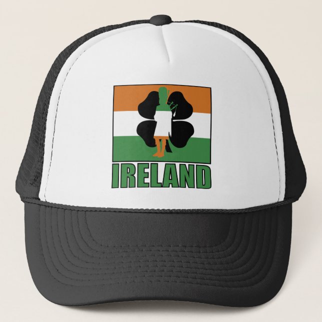 Irland-Flaggenhut Truckerkappe (Vorderseite)