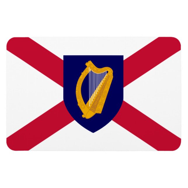Irland Flaggenmagnet - Cross & Harp Schild Magnet (Horizontal)