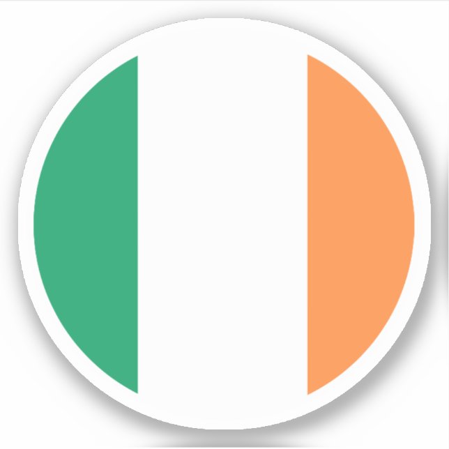 Irland Flaggenrundkleber Aufkleber (Vorderseite)