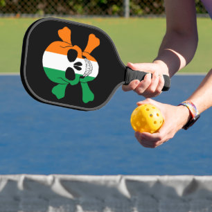Irland - Flaggenschädel und -kreuze Pickleball Schläger
