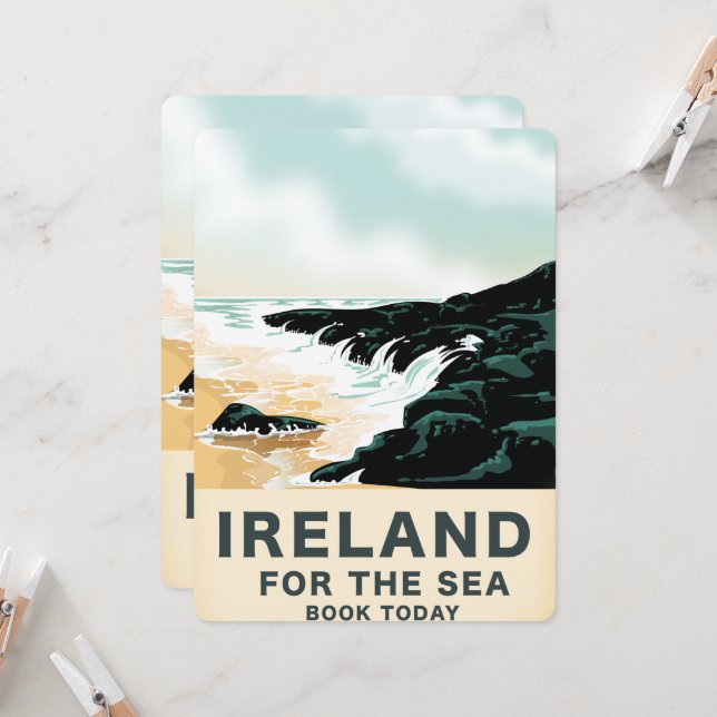 Irland "For Sea" Nautical travel poster (Vorderseite/Rückseite Beispiel)