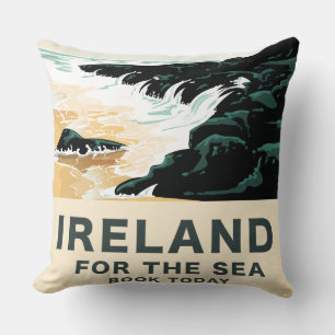 Irland "For Sea" Nautical travel poster Kissen