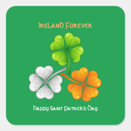 Irland Forever Lucky Kleeblatt Quadratischer Aufkleber