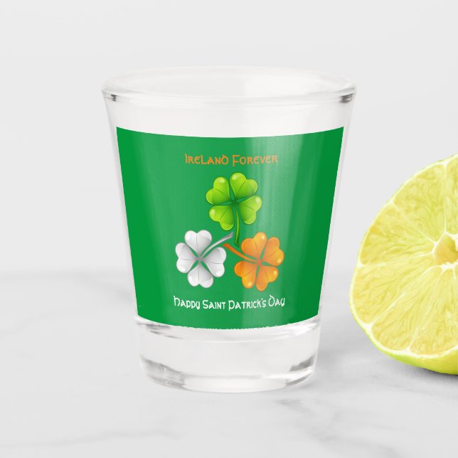 Irland Forever Lucky Kleeblatt Schnapsglas (Vorderseite)