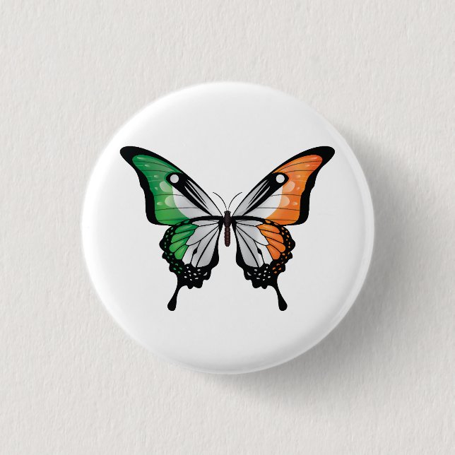 Irland Frack Butterfly Flag Button (Vorderseite)